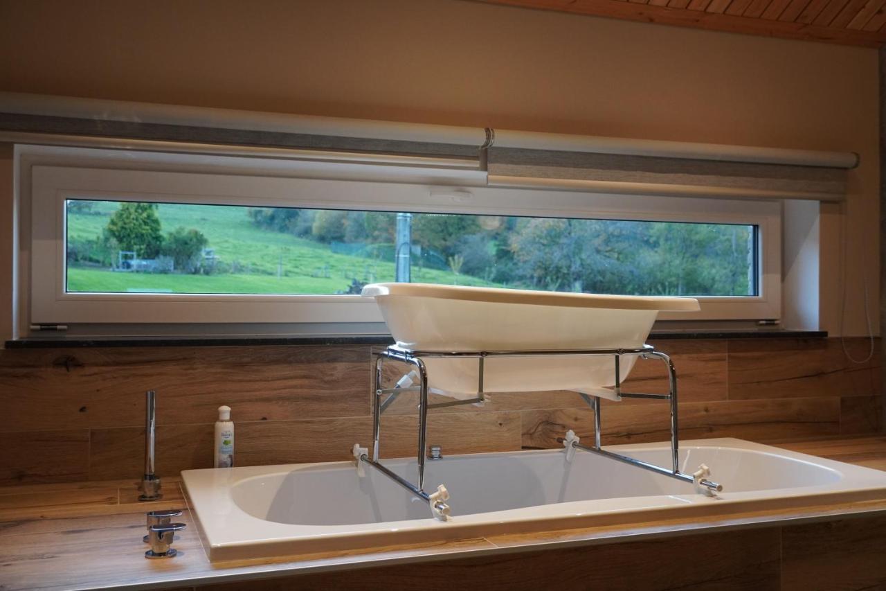 Petite perle en Haute Ardenne avec vue sur la vallée, cabine infra-rouge et bain balnéo Lierneux Exterior foto